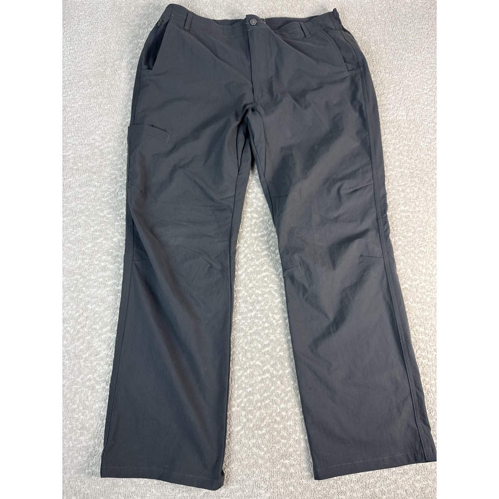 Duck Camp Pants Mens XL Black Lined Hiking Nylon Stretch Zip Pocket Outdoor